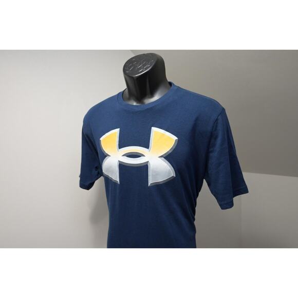 Under Armour Gym Shirt HeatGear Performance Short Sleeve Blue Mens Size Large - Picture 1 of 9